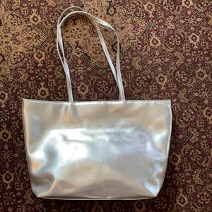 Large silver tote